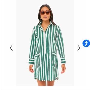 Green Cabana Stripe Tuckernuck Dress M, NWOT
